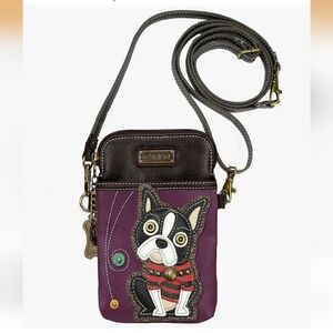 Chala Boston Terrier Cell Phone Crossbody Bag Purse